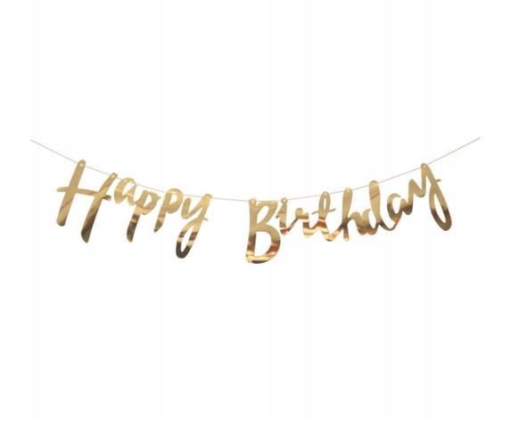 Girlanda urodzinowa baner HAPPY BIRTHDAY złota (gd4-3.2) (1)
