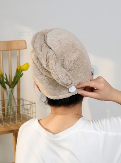 Ręcznik do włosów - turban- beżowy (ELA-6,5) (1)