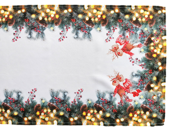 50x100 cm bieżnik świąteczny drukowany RENIFERY (PX-08-10)