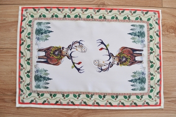 35x50 cm serwetki świąteczne drukowane RENIFER Z CYRKONIAMI-paczka 2 szt (4051-8)