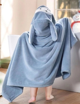 Okrycia kąpielowe -ręczniki- dla dzieci błękitny 3D ZE ZWIERZAKIEM (ELA-25)