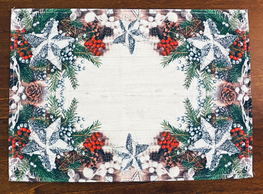 35x50 cm serwetki świąteczne DRUKOWANE LEŚN E OZDOBY-paczka 2 szt (5140-5)