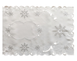 50x100 cm bieżnik świąteczny biały + gwiazda (2219-20)