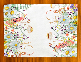 32x45 cm serwetki drukowane kolorowe kwiaty NA BIAŁYM- paczka 2 szt. (PF113-3,5)