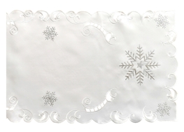 40x160 cm bieżnik świąteczny biały + gwiazda (2219-25)