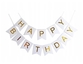 Girlanda urodzinowa baner HAPPY BIRTHDAY biała + złoto (gd4-3) (2)